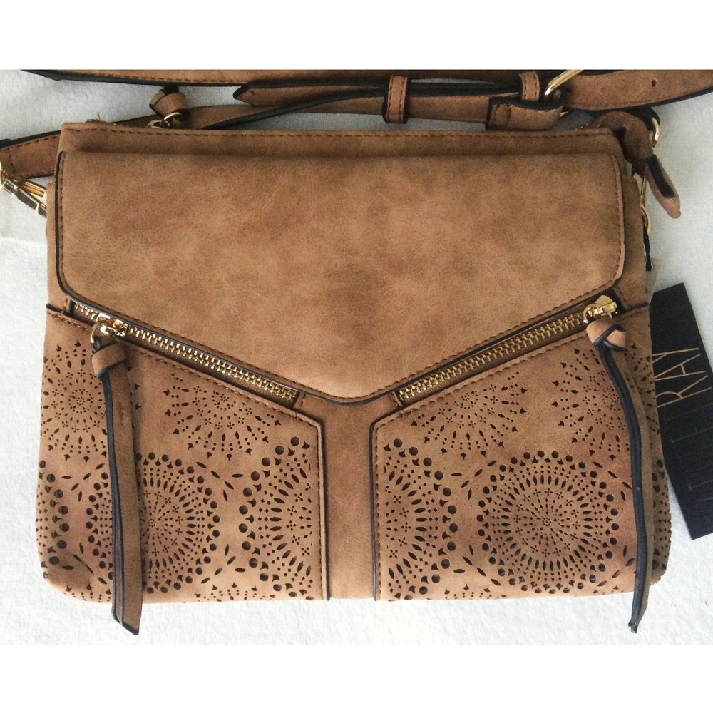 VIOLET RAY Cognac Crossbody Bag - Picture 6 of 8